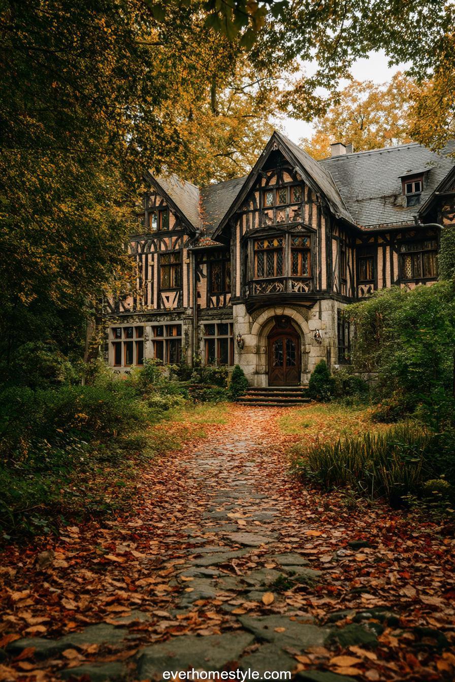 Autumnal Tudor Forest Mansion
