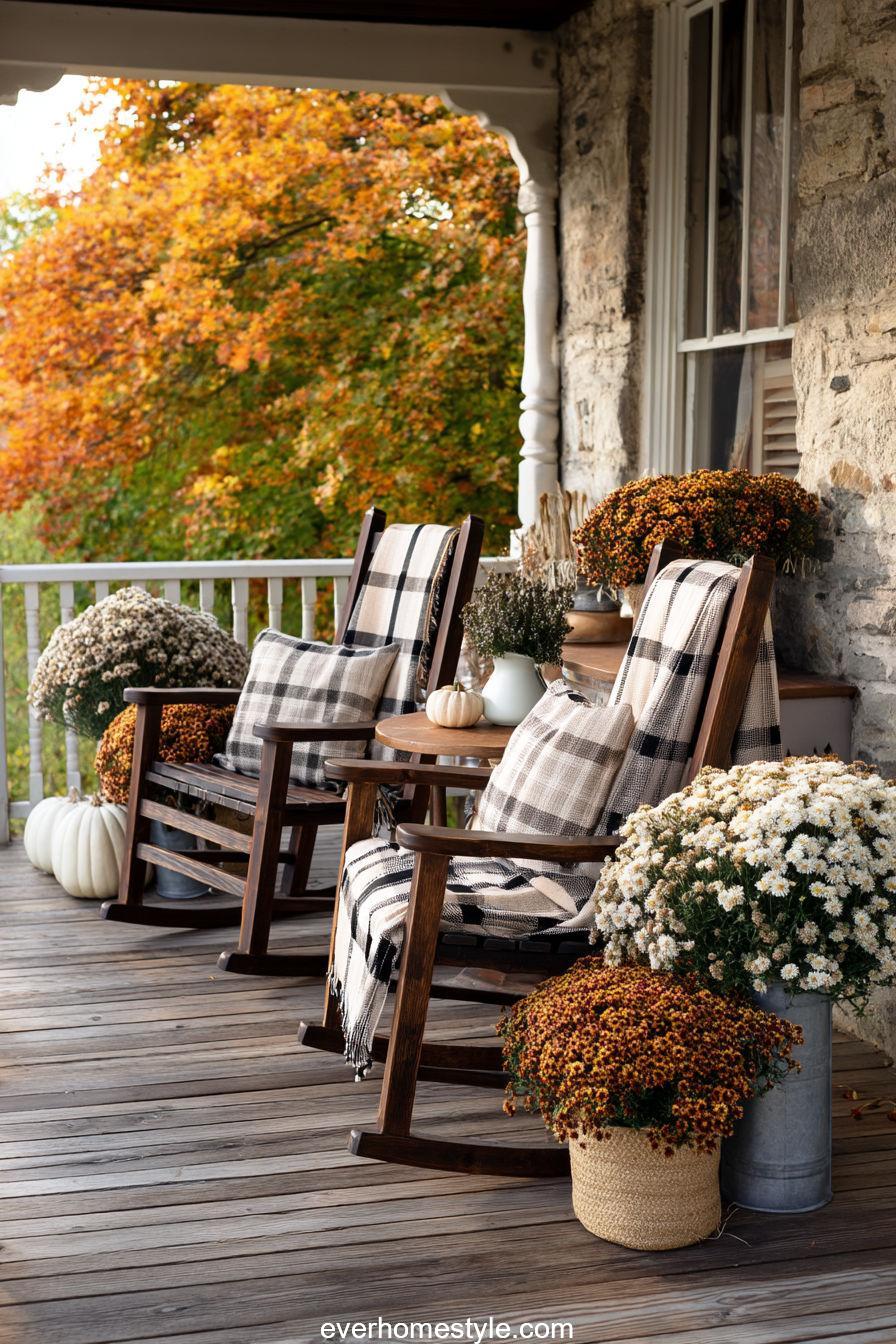 Classic Plaid Rocking Chairs