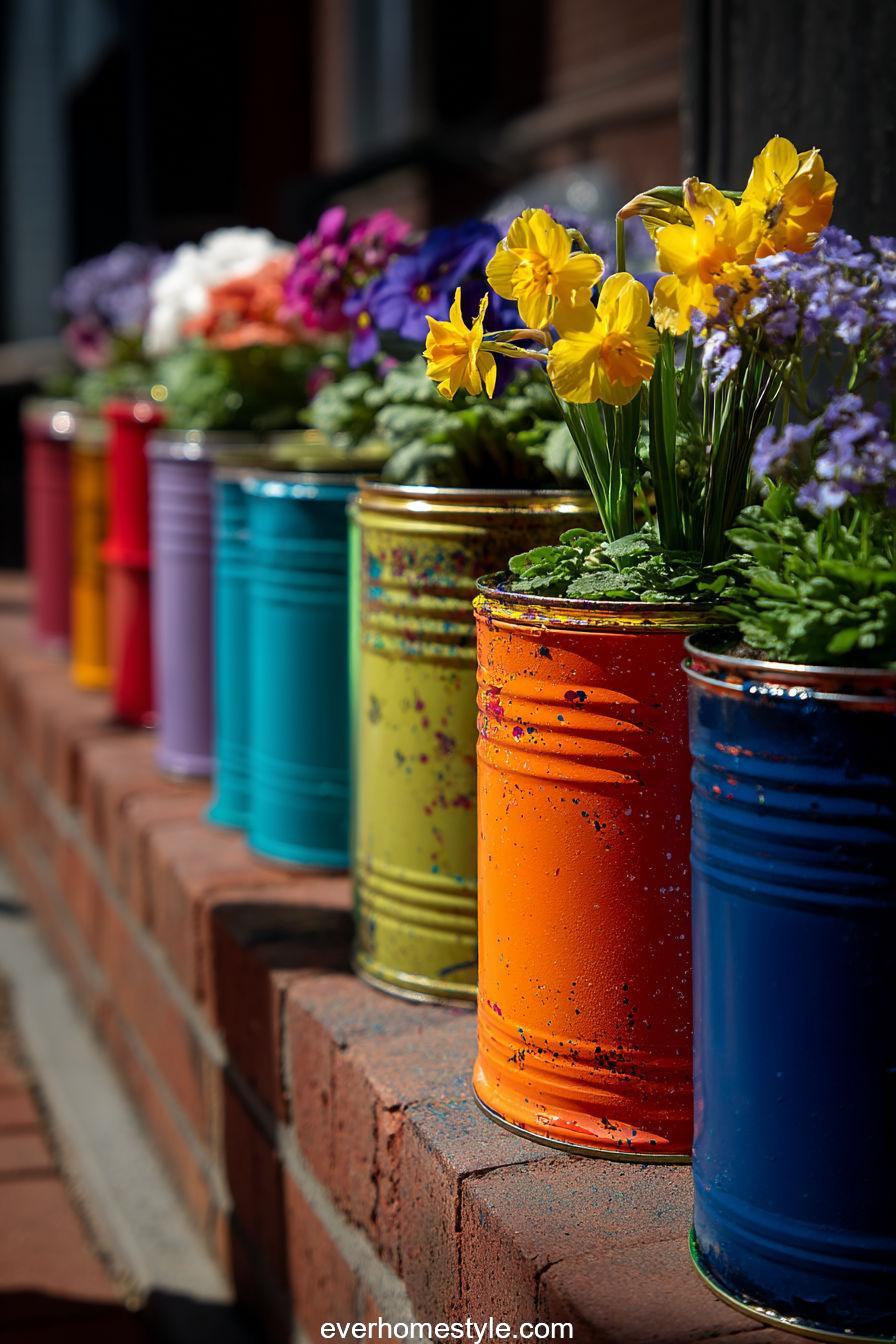 11. Painted Can Planters