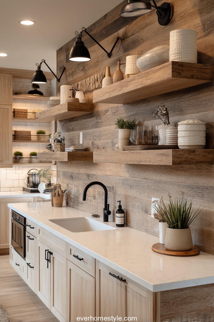 Rustic Backsplash Ideas with Warm Character