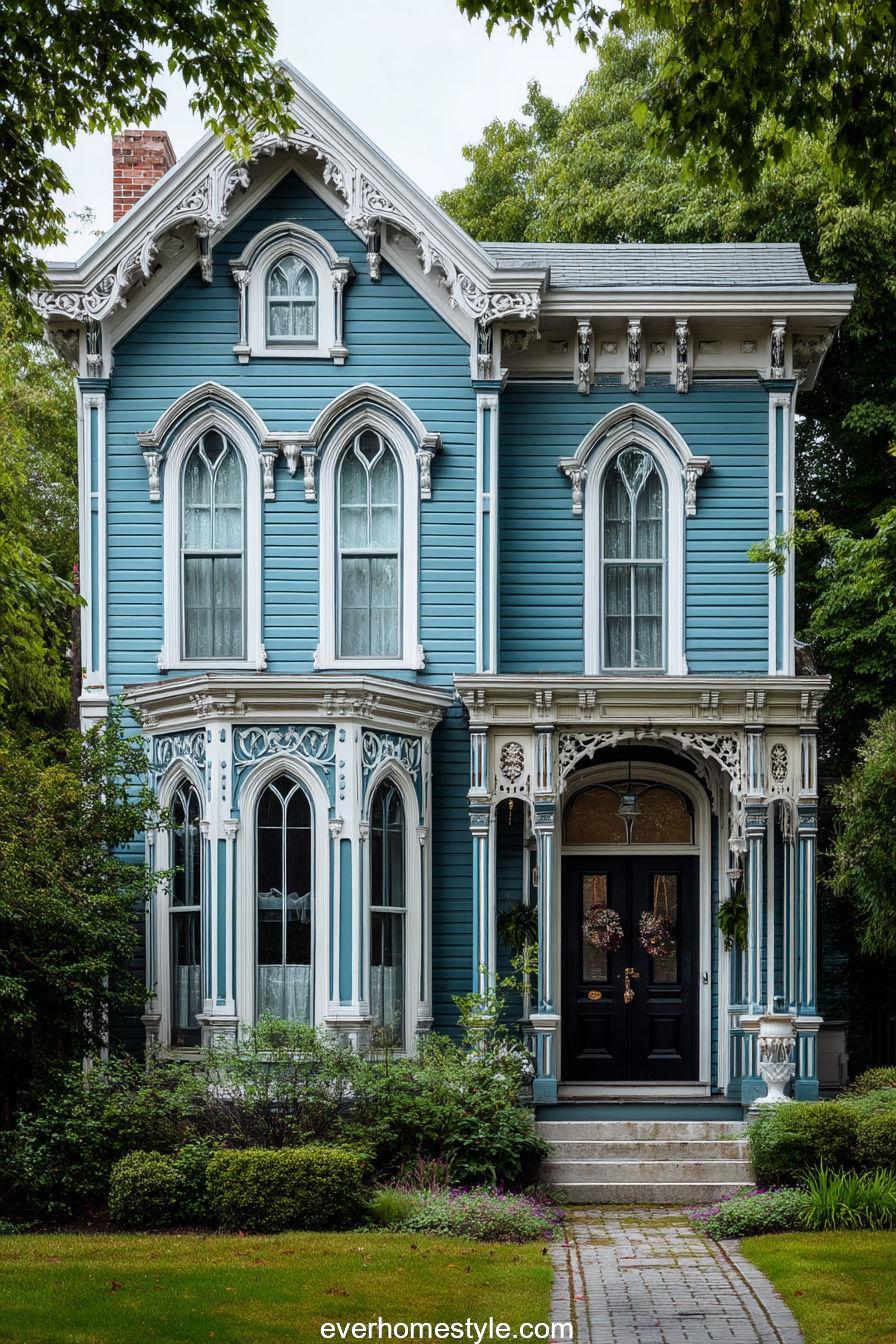 Blue Small Victorian Villa