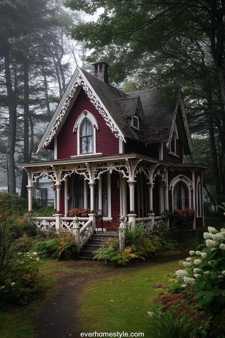Deep Red Small Victorian Charm