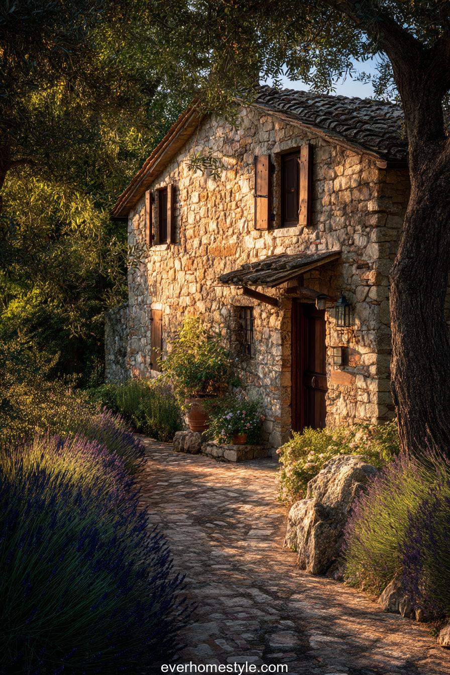 small tuscan stone cottage