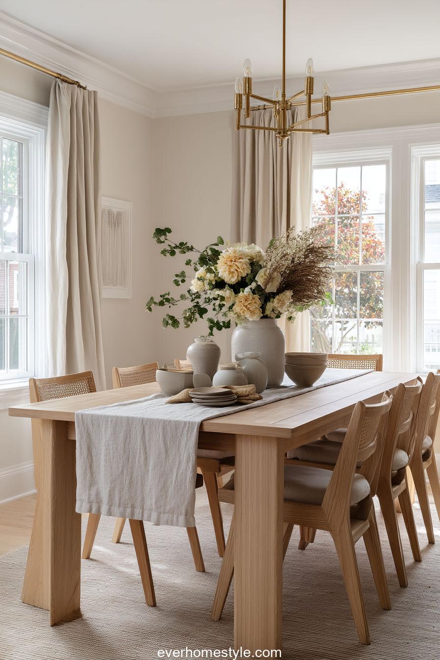 5. Light Wood Modern Dining Room