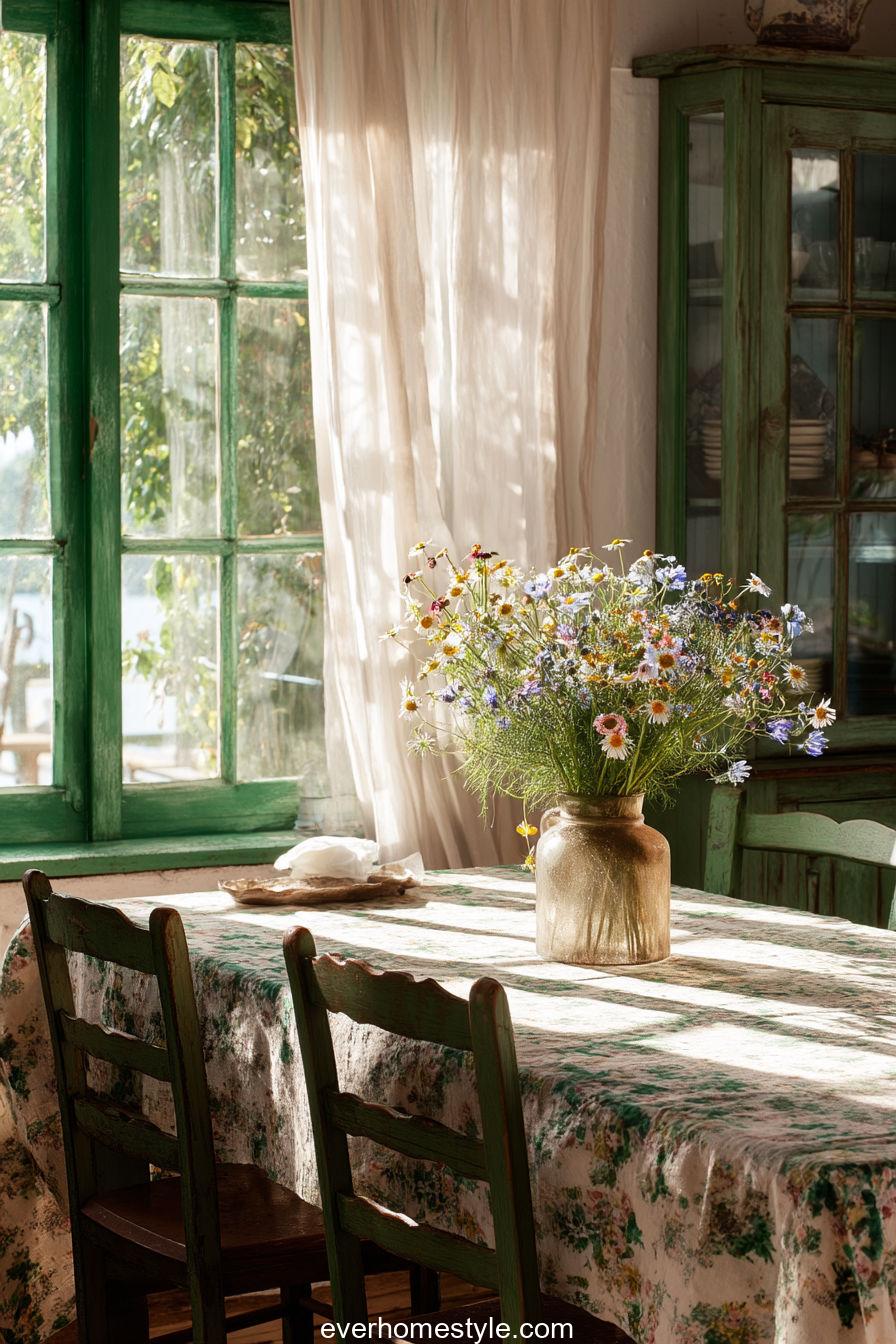 9. Country Garden-Inspired Dining Space