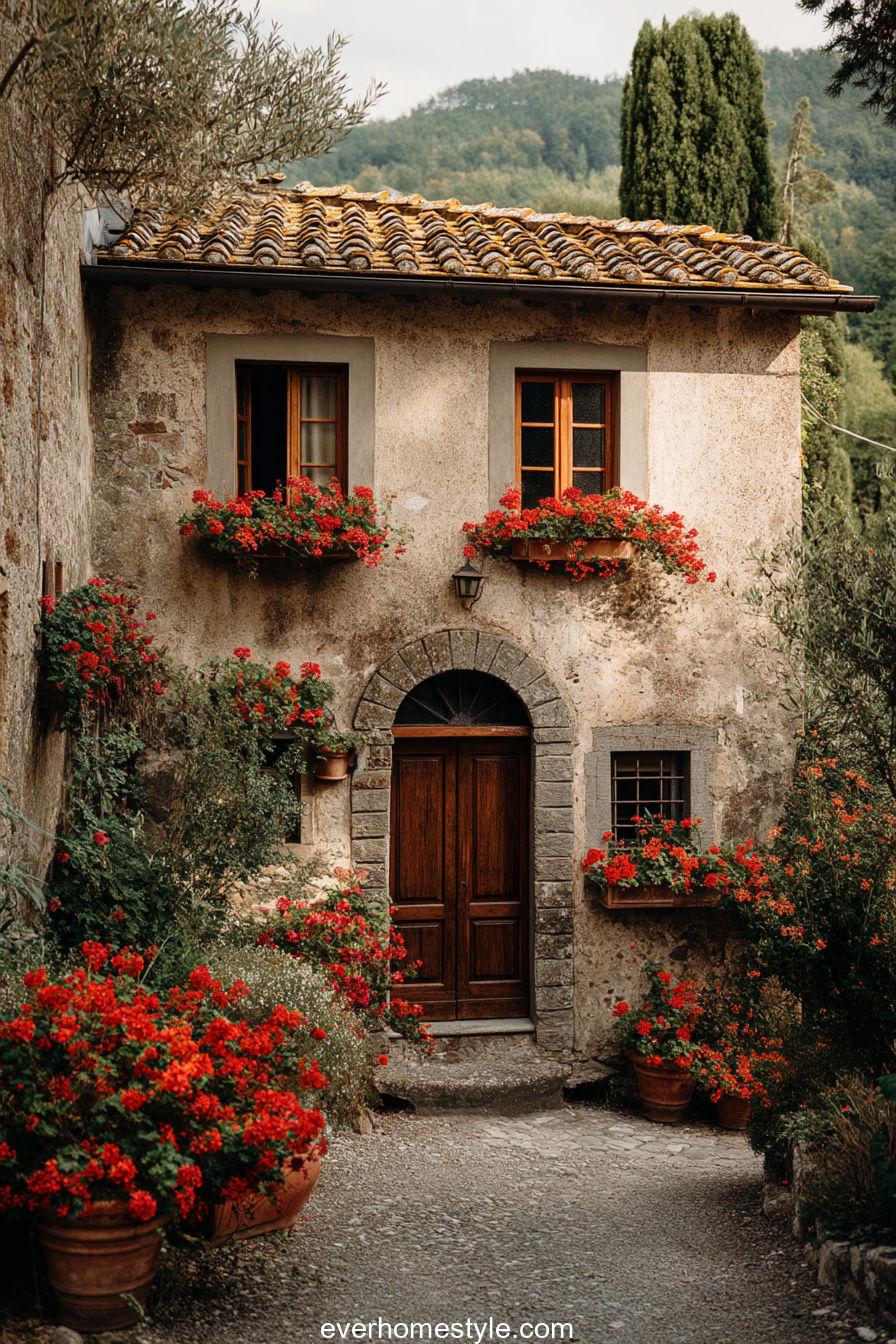 rustic stucco tuscan cottage