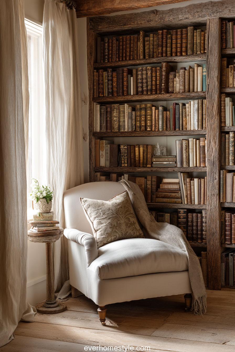 20. Vintage Cottage Library Retreat