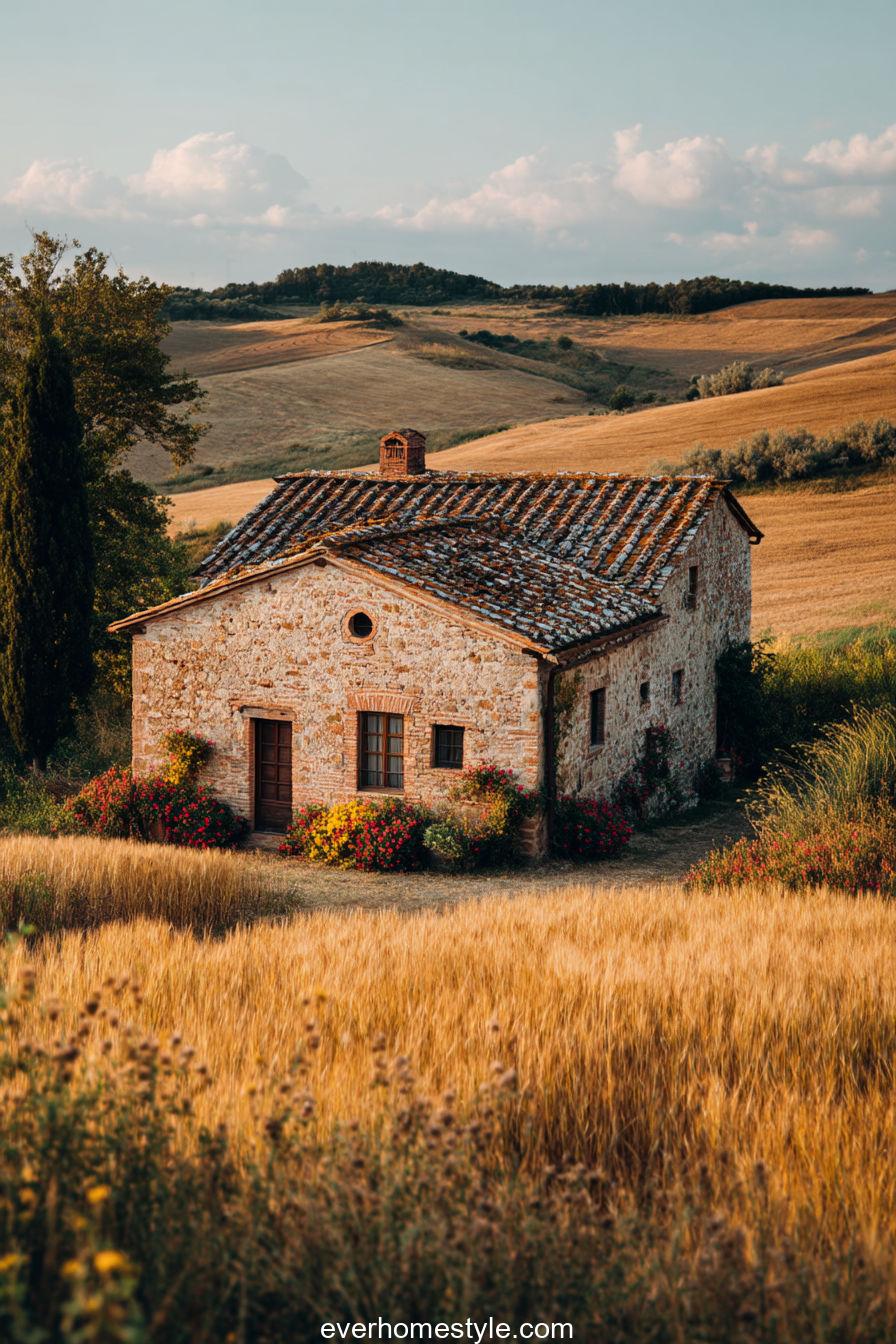 ochre tuscan cottage