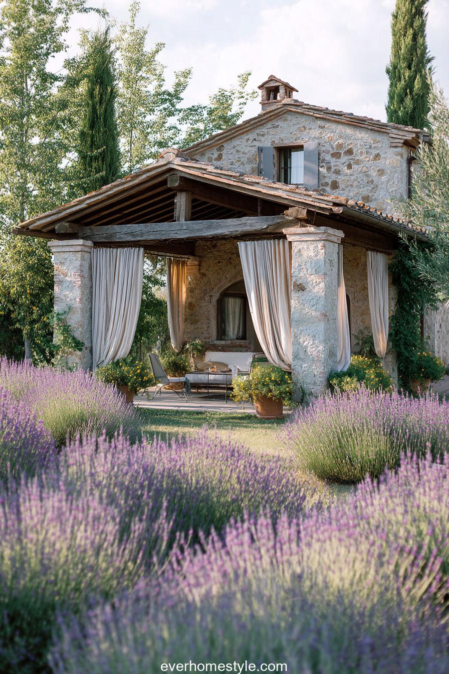 tuscan villa with pergola