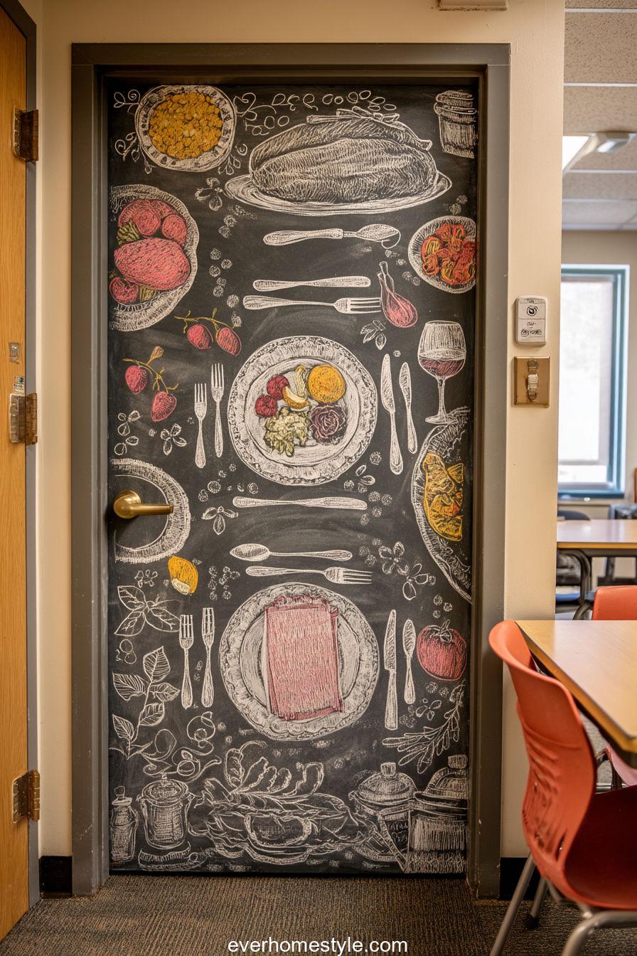 Family Feast Blackboard Door