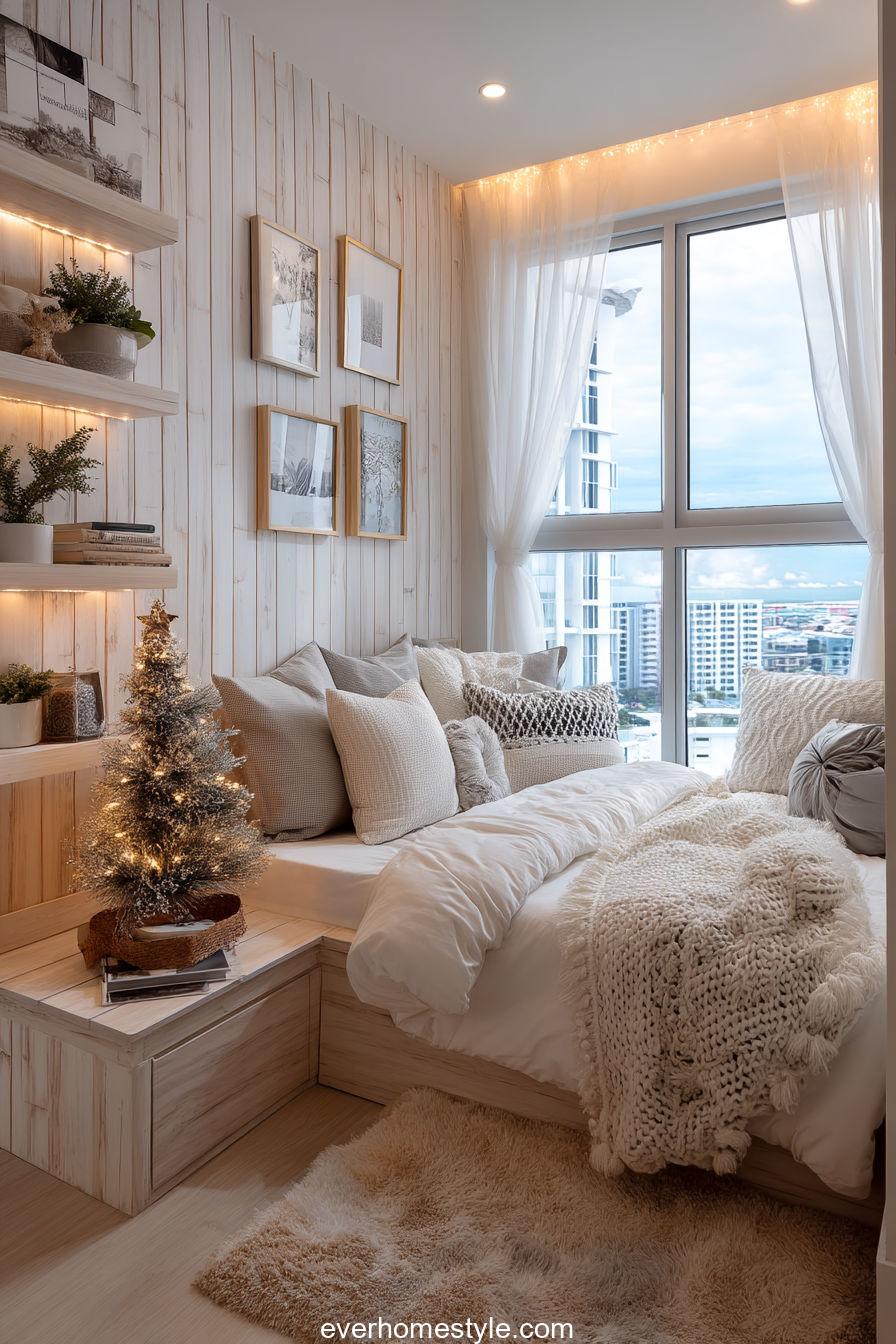 Small Cozy Christmas Bedroom