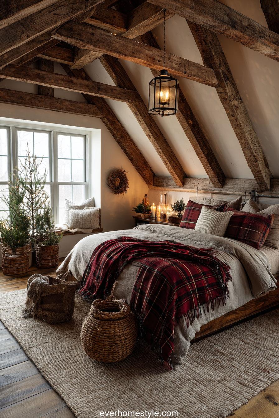 Rustic Country Christmas Bedroom