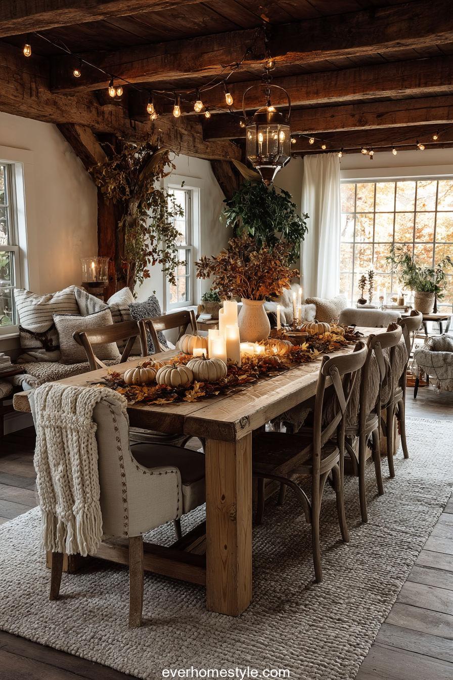 1. Farmhouse Dining Room with Autumn Warmth
