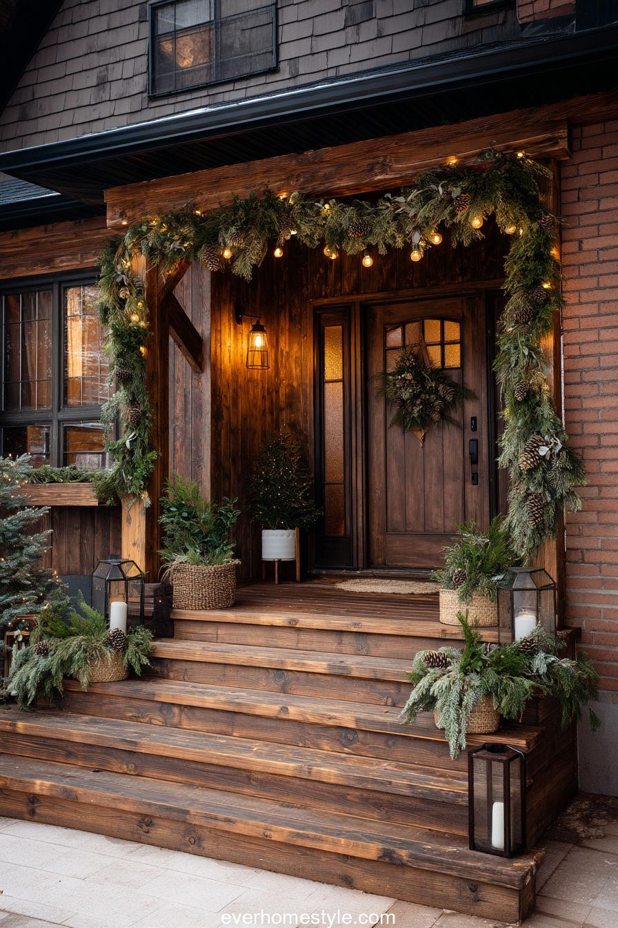 Eucalyptus & Pinecone Garland Porch