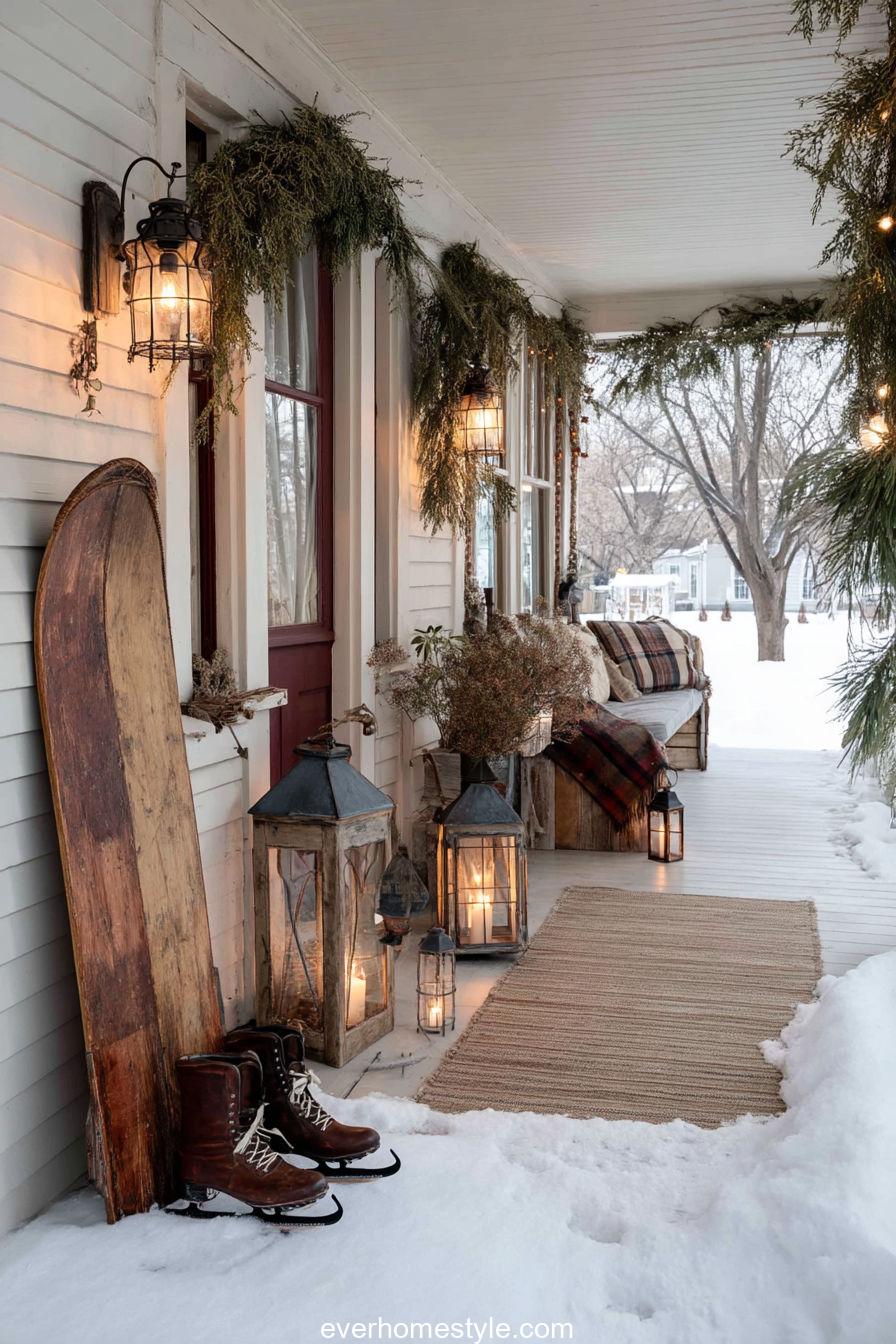 Vintage Sled Christmas Porch