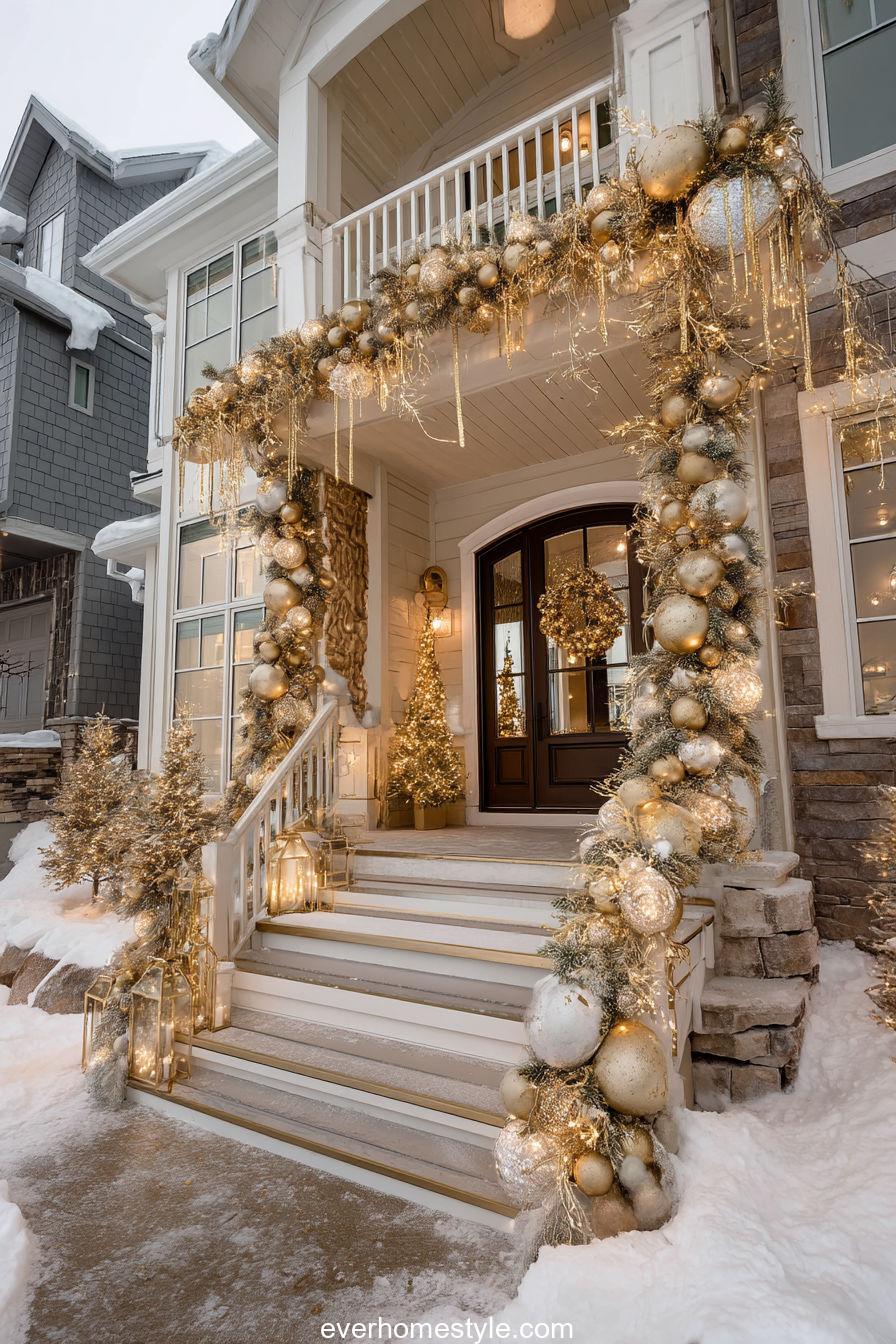 Golden Luxe Christmas Porch