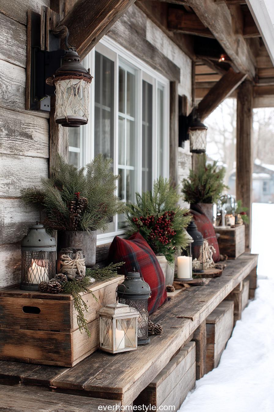 Rustic Cabin Christmas Porch