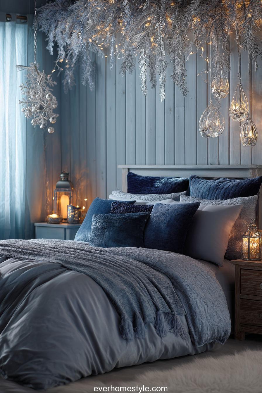 Icy Blue Winter Wonderland Bedroom