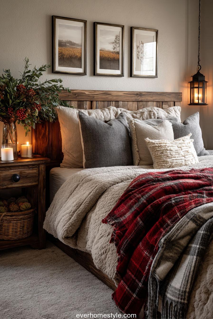 Fall-to-Christmas Country Bedroom