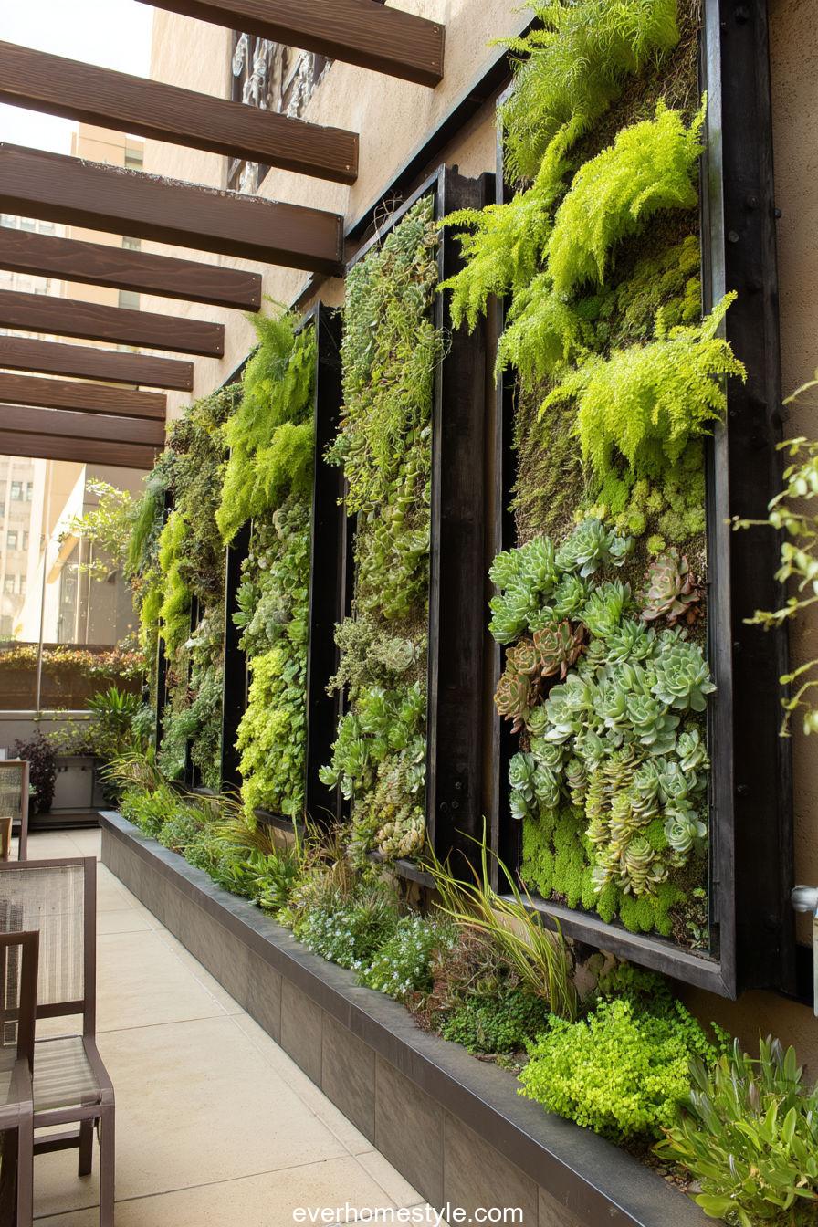 Vertical Garden Wall with Succulents