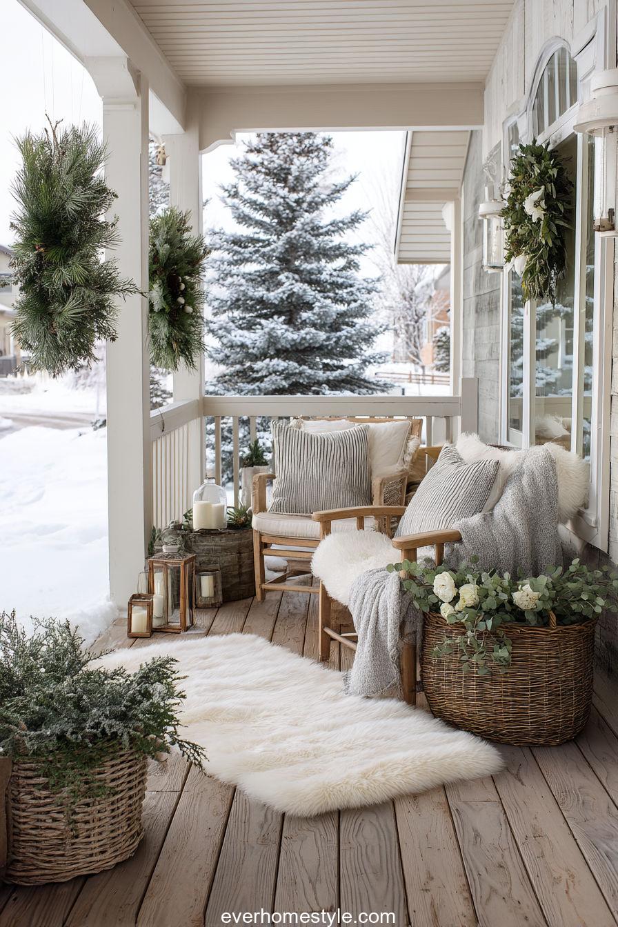 Scandinavian Winter White Porch