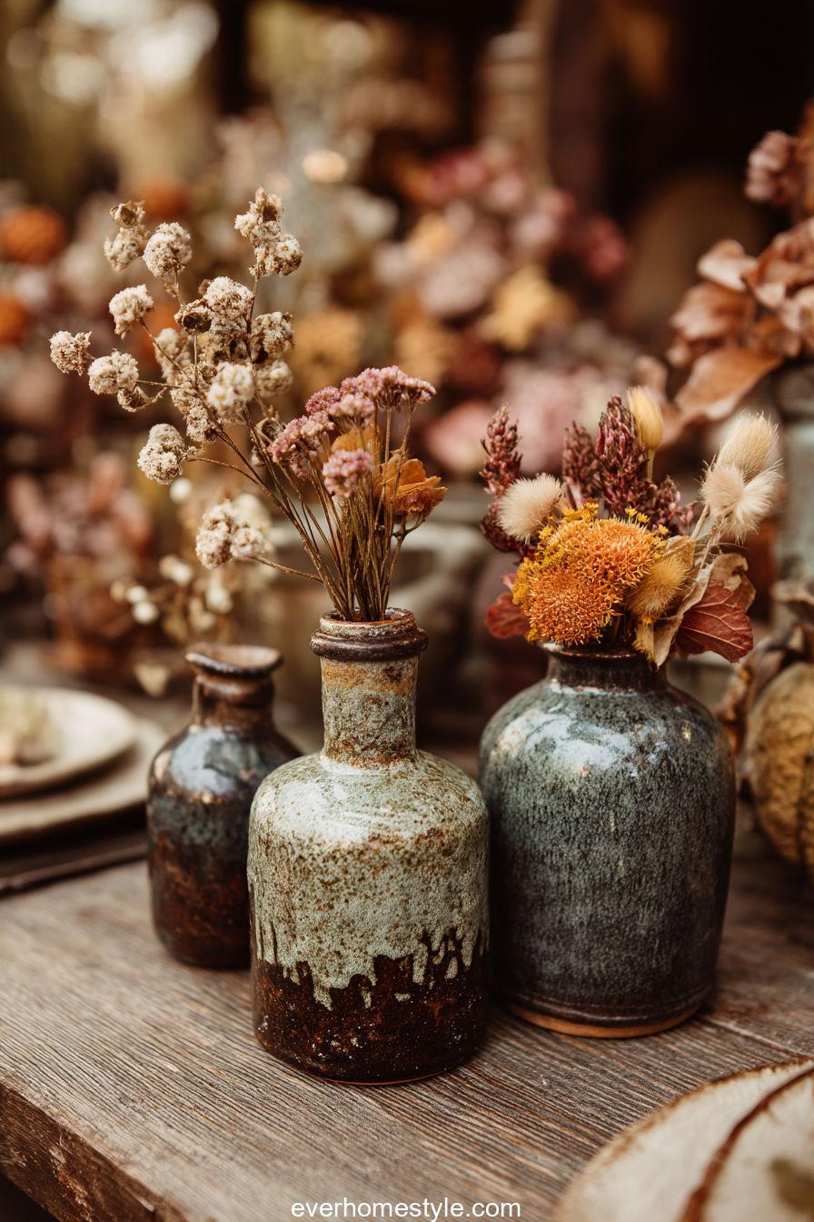 17. Ceramic Vase Centerpiece with Autumn Grace