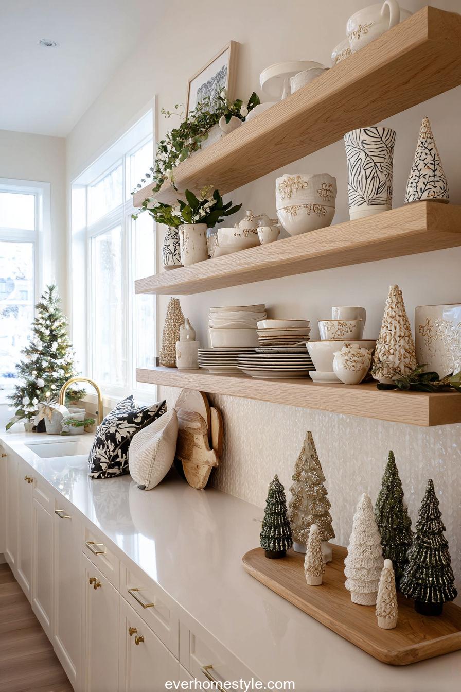 Neutral Modern Kitchen with Ceramic Trees