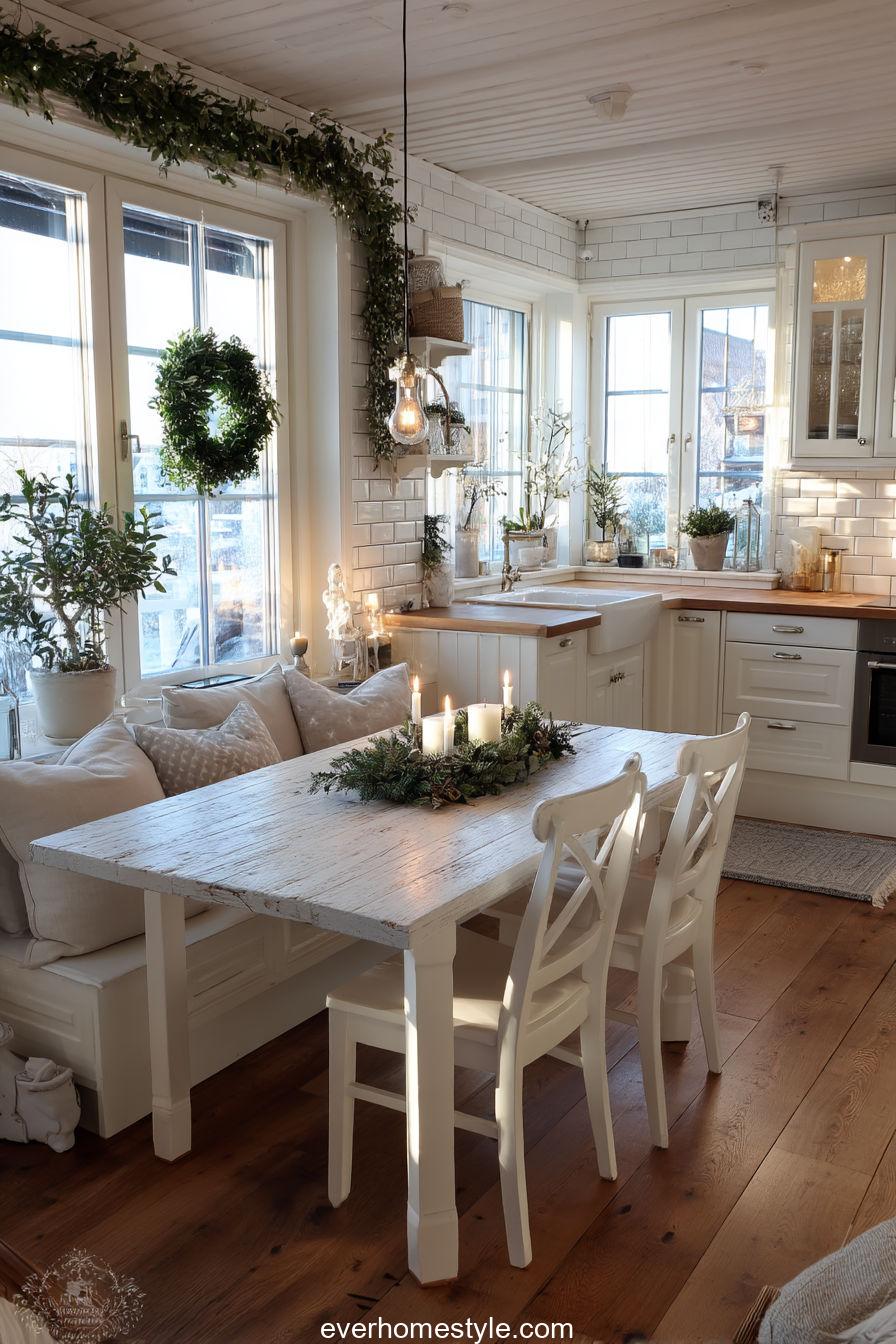 Chairs with Wreaths Kitchen Dining Area