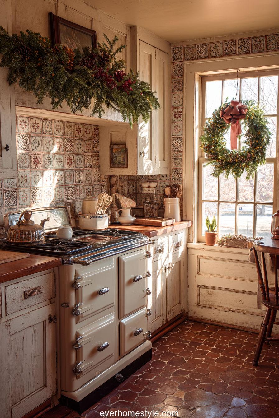 Vintage Country Christmas Kitchen