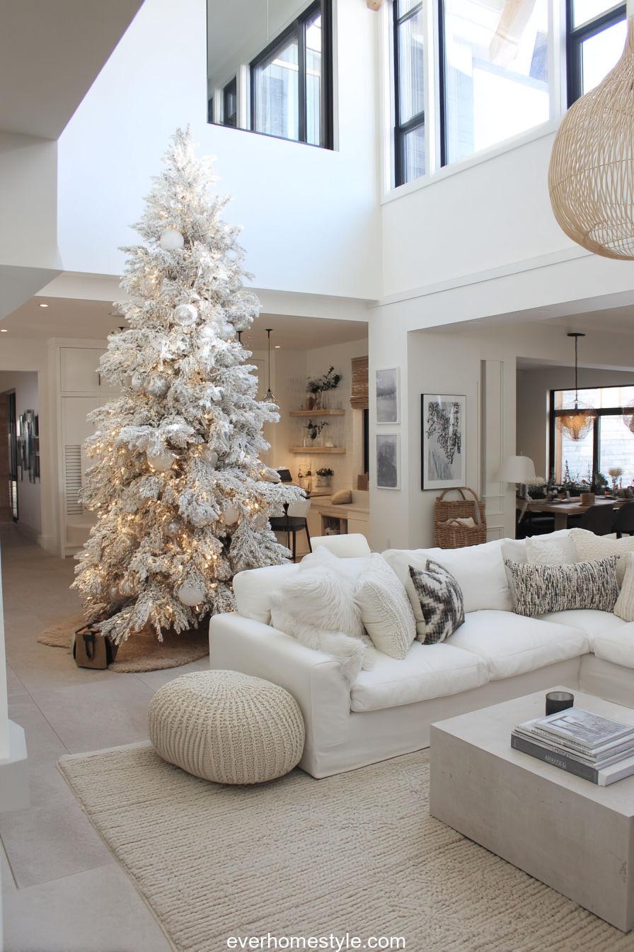 Contemporary Minimalist Christmas Living Room