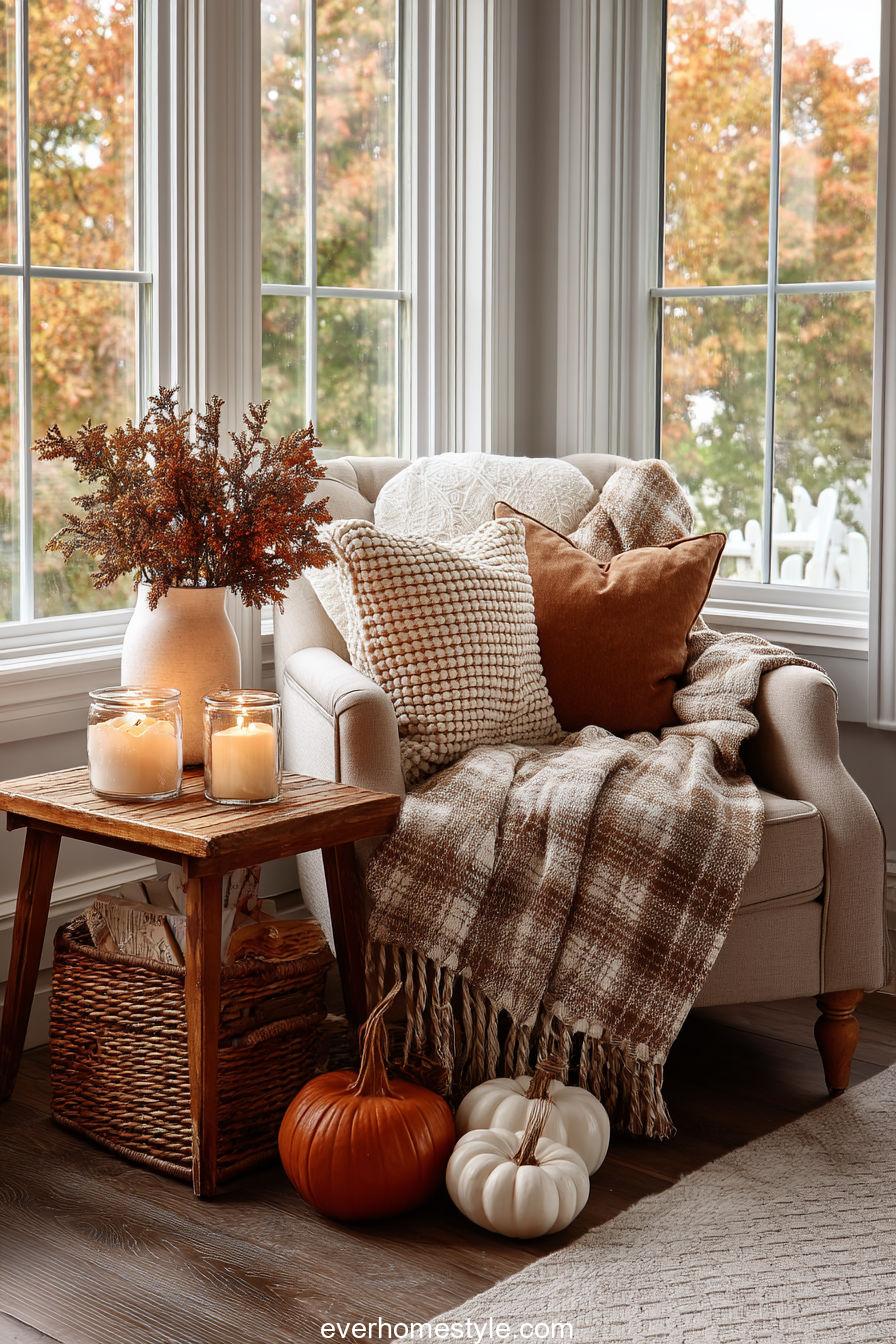 24. Cozy Reading Nook for Fall Evenings