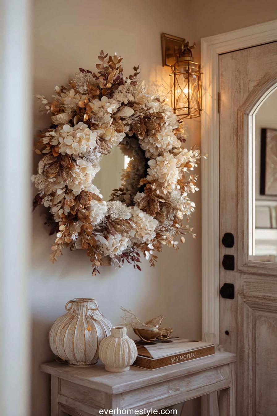 22. Elegant Hallway Dressed in Autumn Neutrals