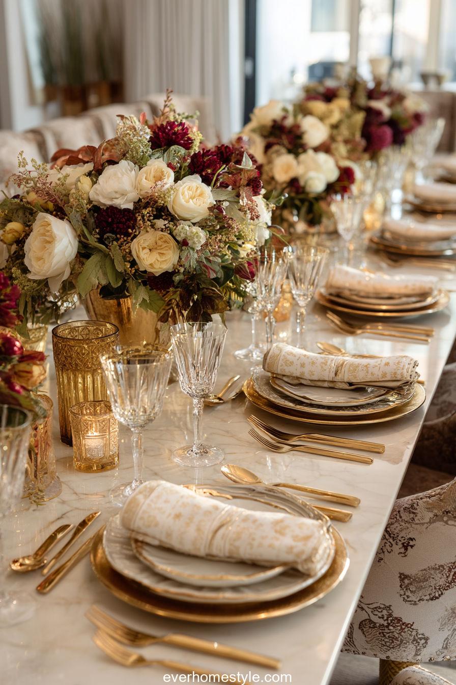 20. Glamorous Thanksgiving Dinner Setup