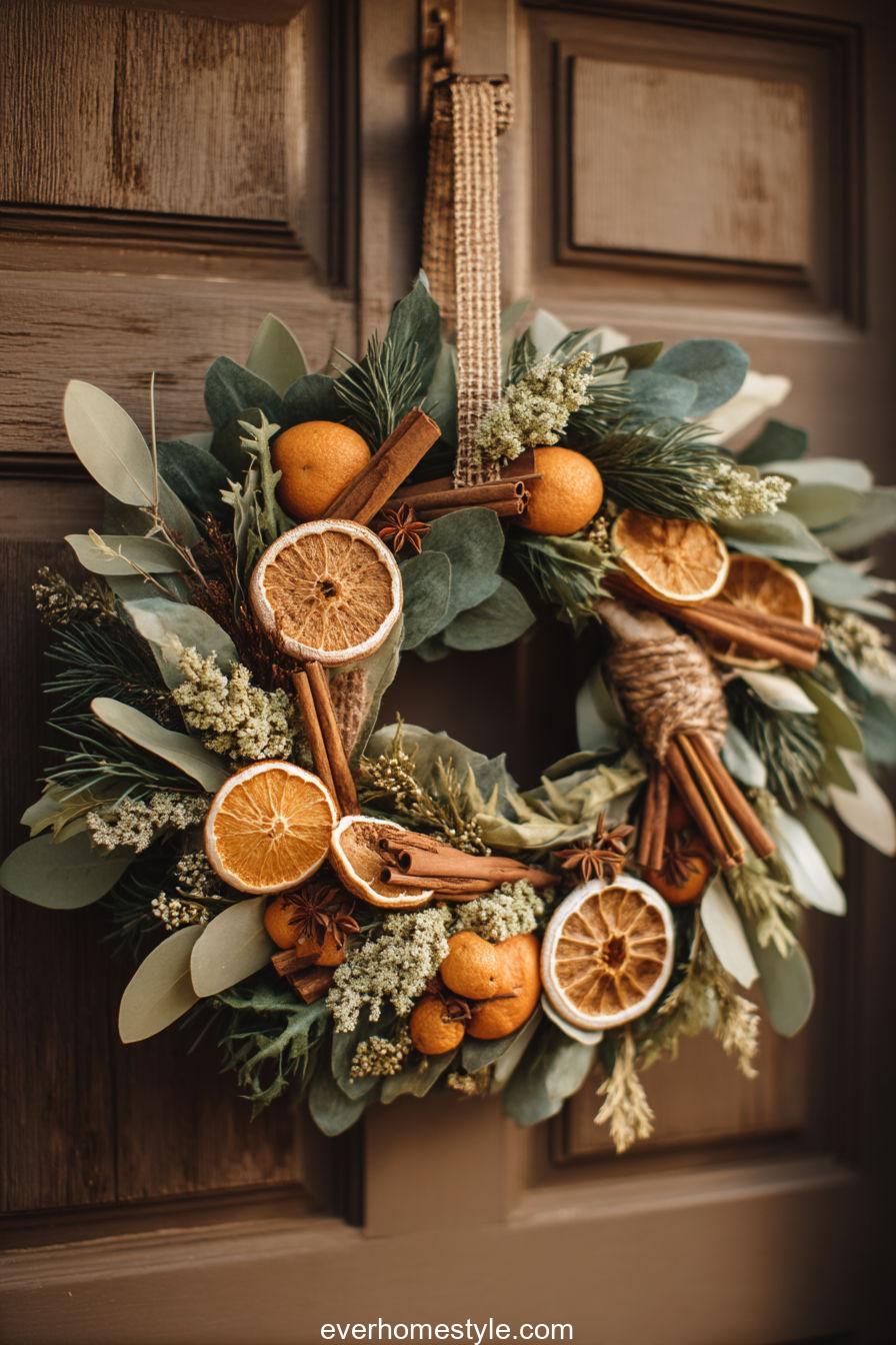 21. Handcrafted Wreath with Citrus and Spice