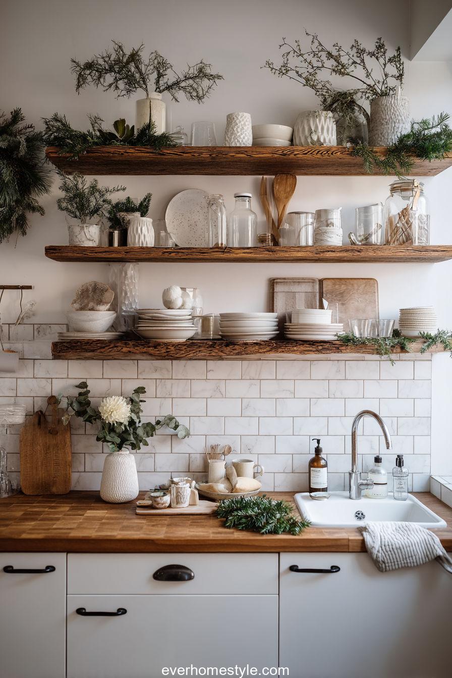 Nordic Natural Kitchen with Green Accents