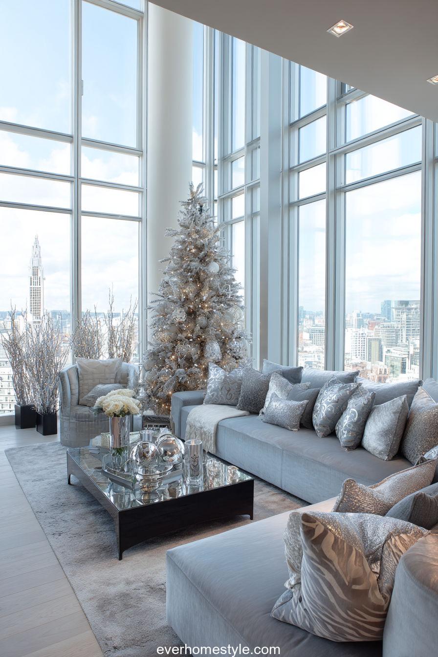 Modern Luxury Penthouse Christmas Living Room