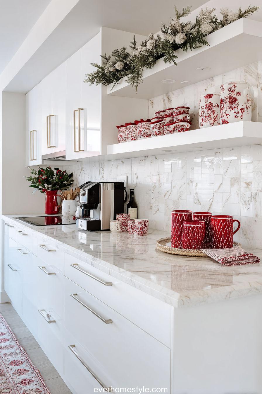 Playful Red Accent Kitchen