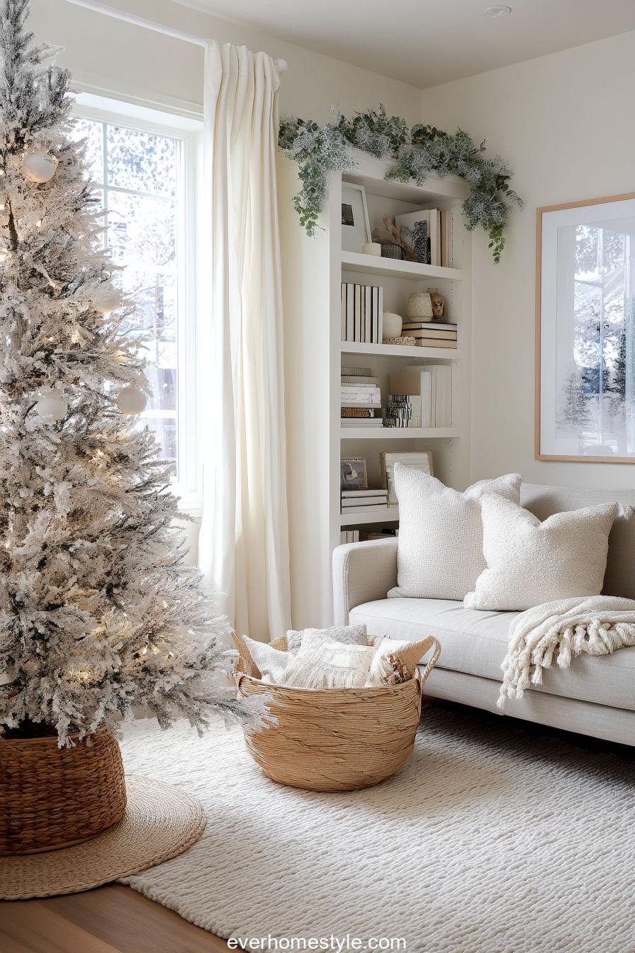 Neutral Modern Christmas Living Room