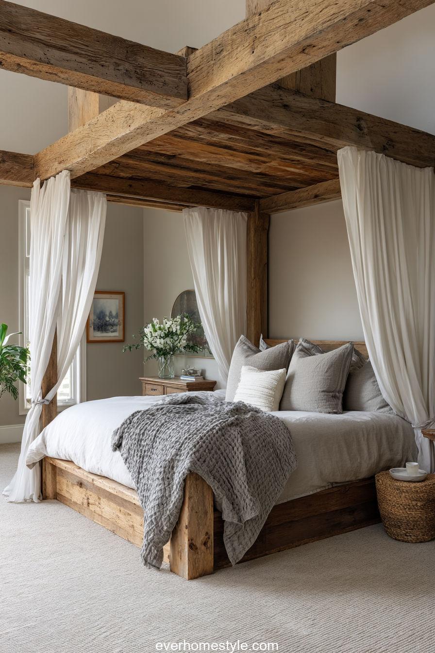 Reclaimed Wood Canopy Bed