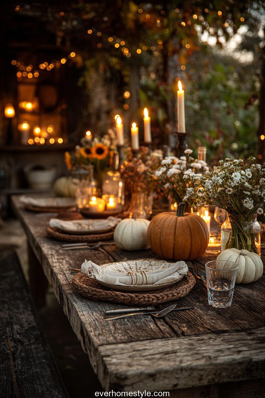 30. Romantic Fall Dinner with Rustic Elegance