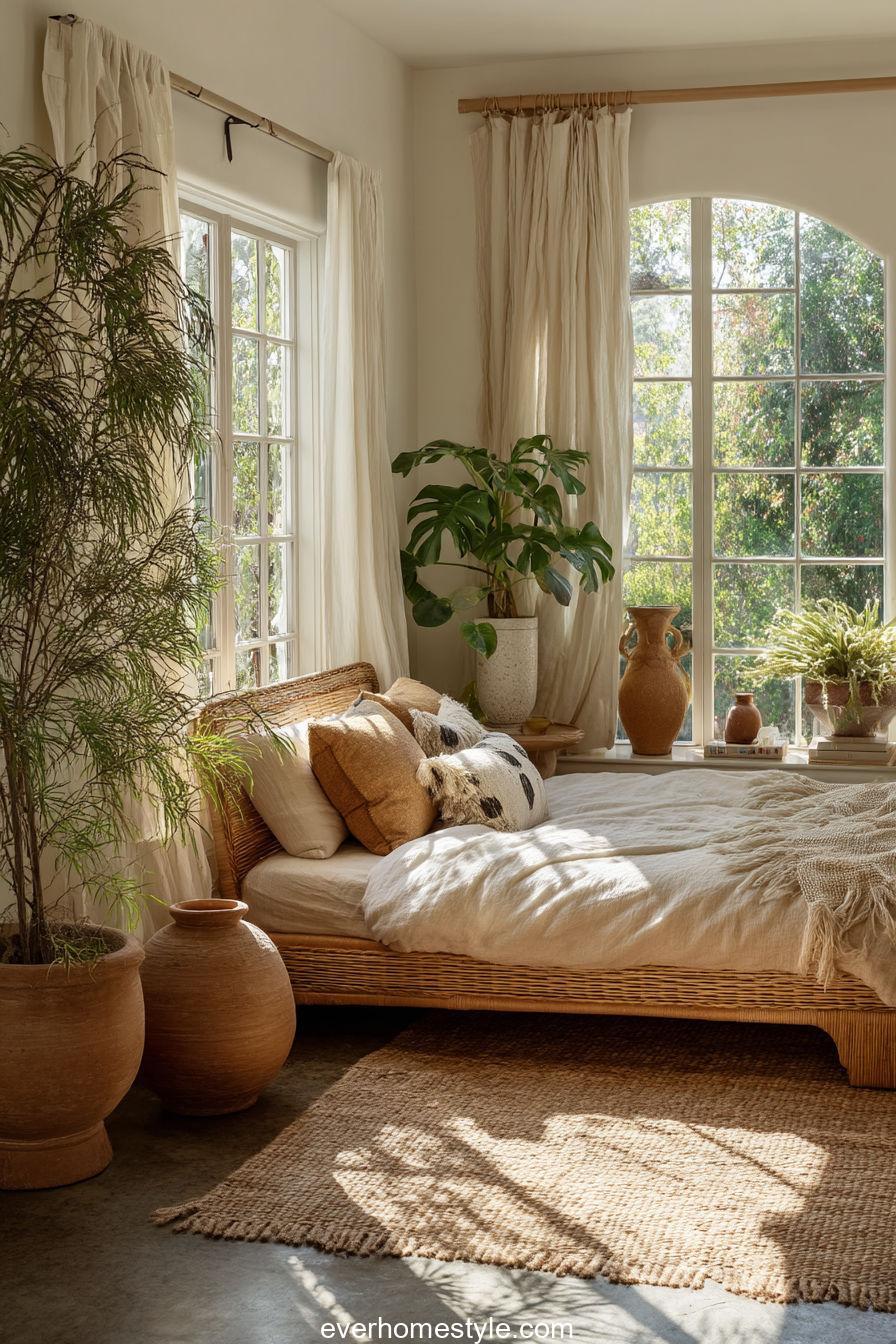 Rattan Frame and Sunlit Warmth