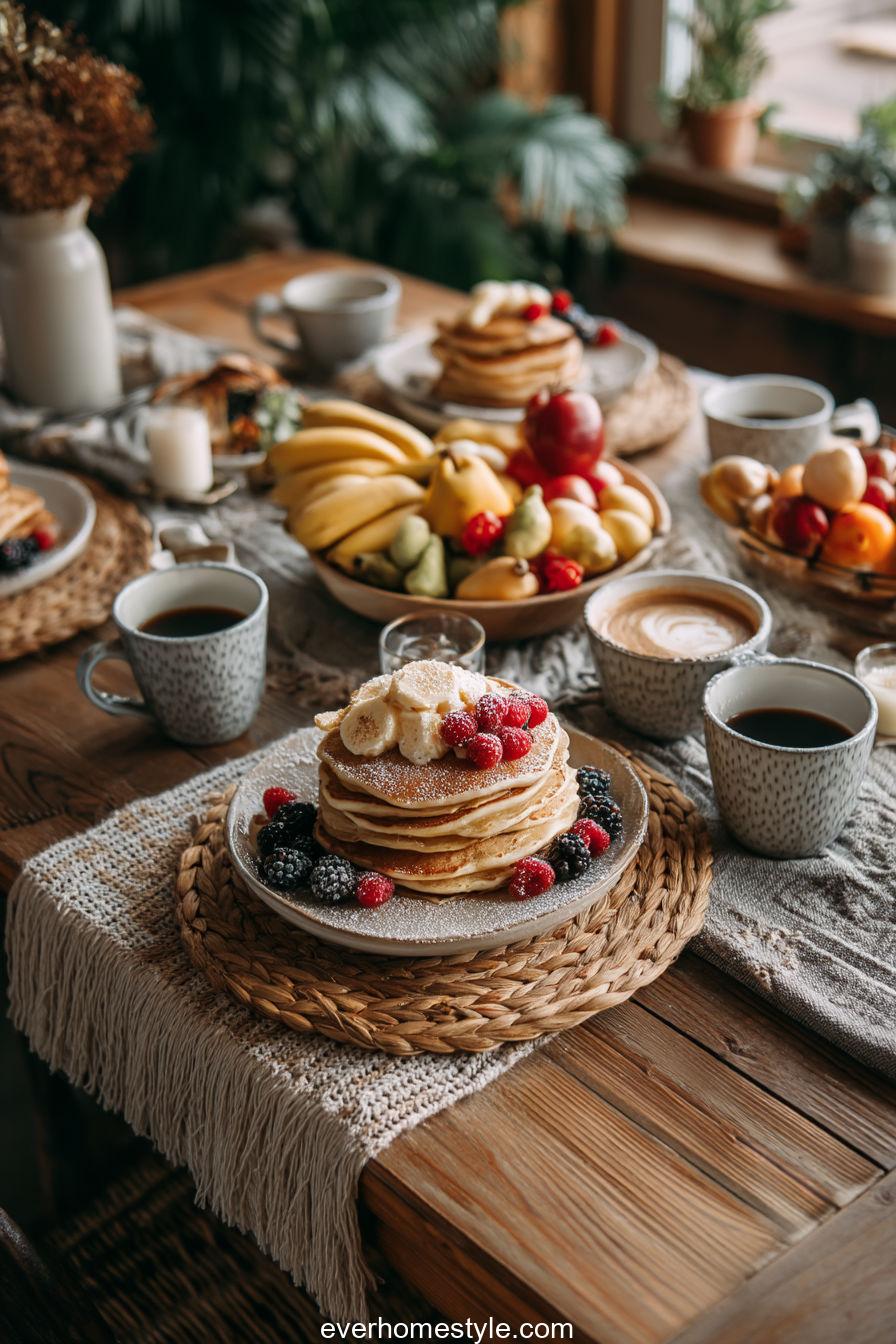 29. Brunch Setting with Pancakes and Warm Textures