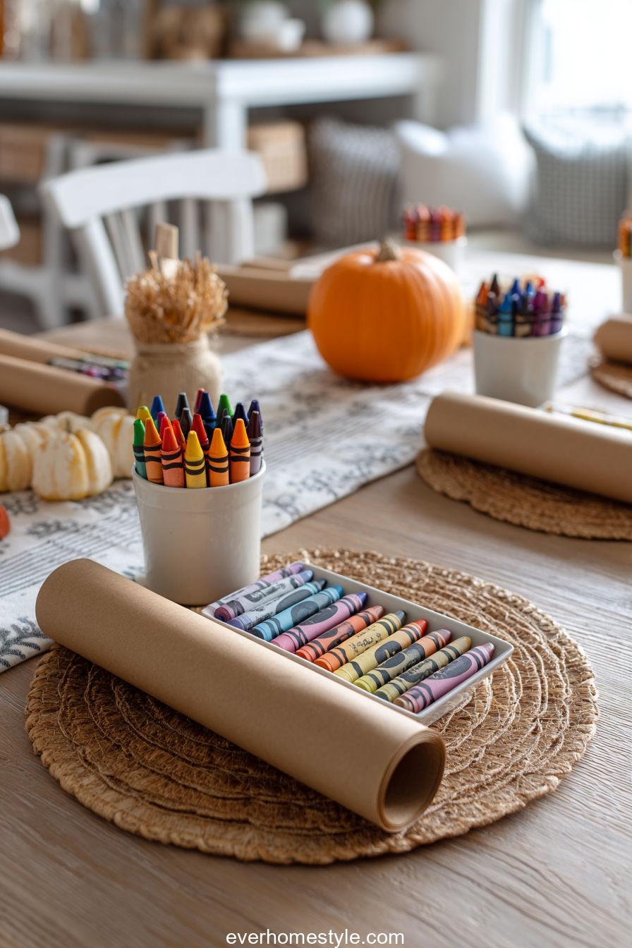27. Playful Kids’ Table for Thanksgiving Fun
