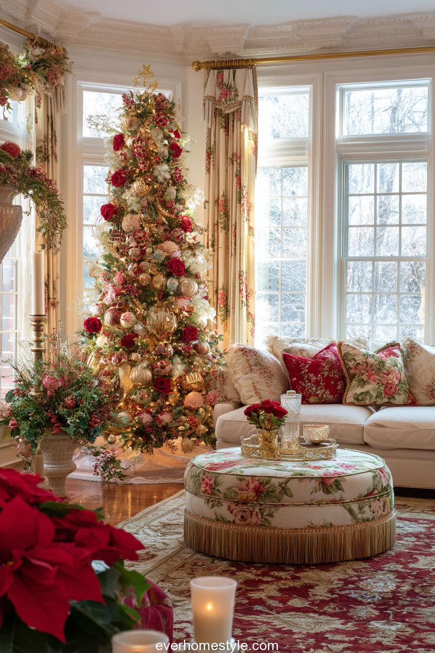 Traditional Grand Christmas Living Room