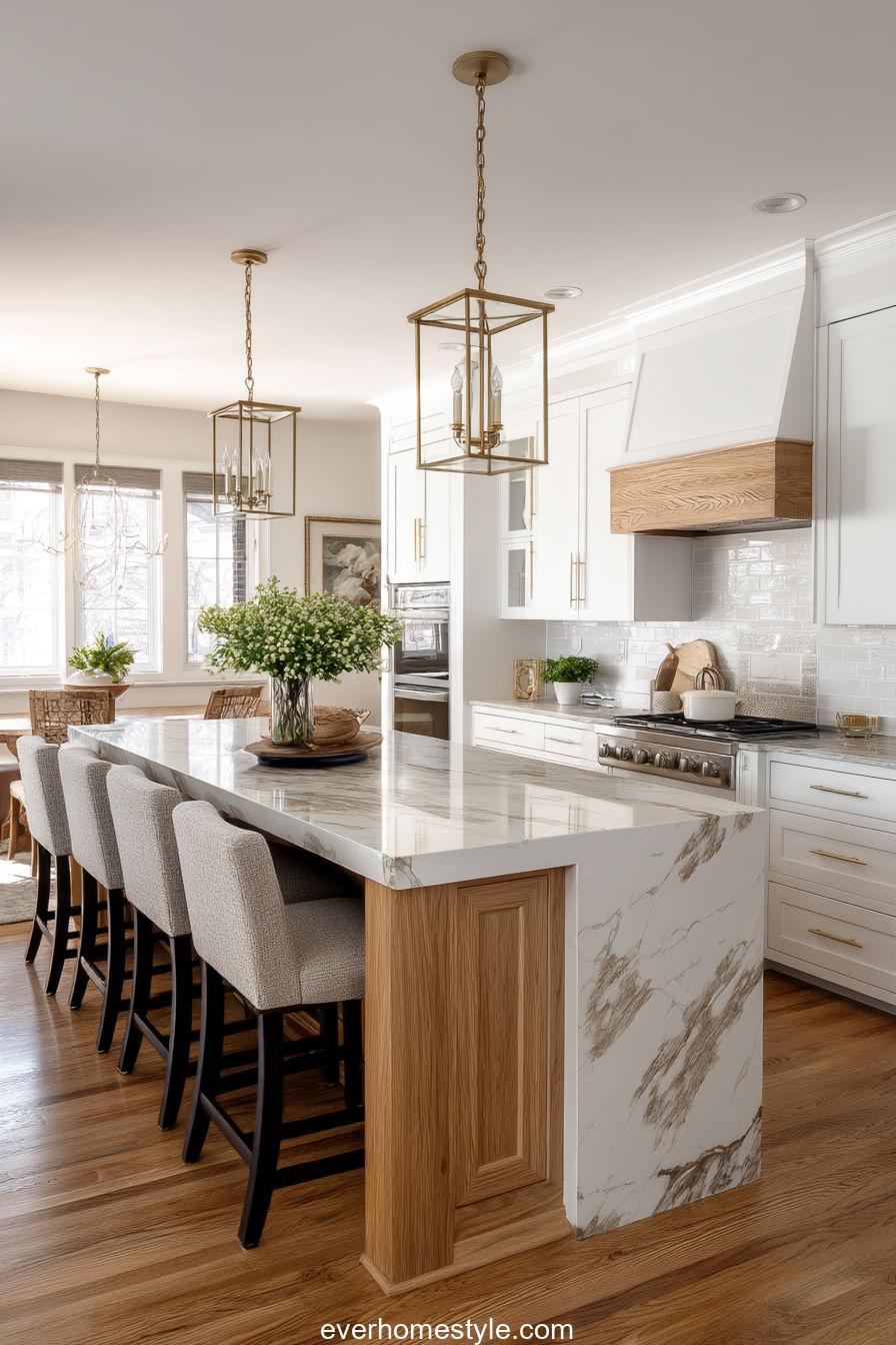 White and Wood Transitional Kitchen