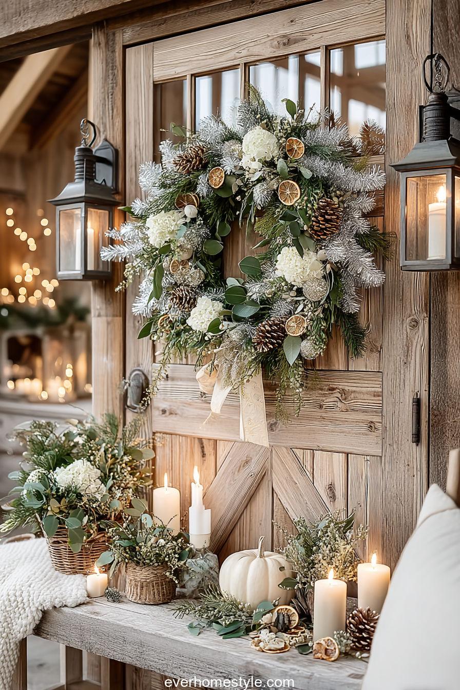 Rustic Tinsel Garland Wreath